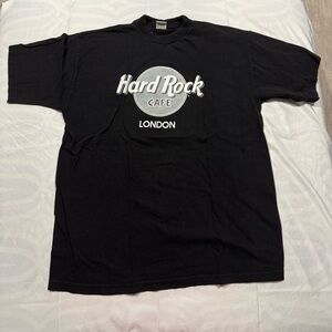 Hard Rock Cafe London Men's Black Logo T‑Shirt Extra Large Excellent Condition